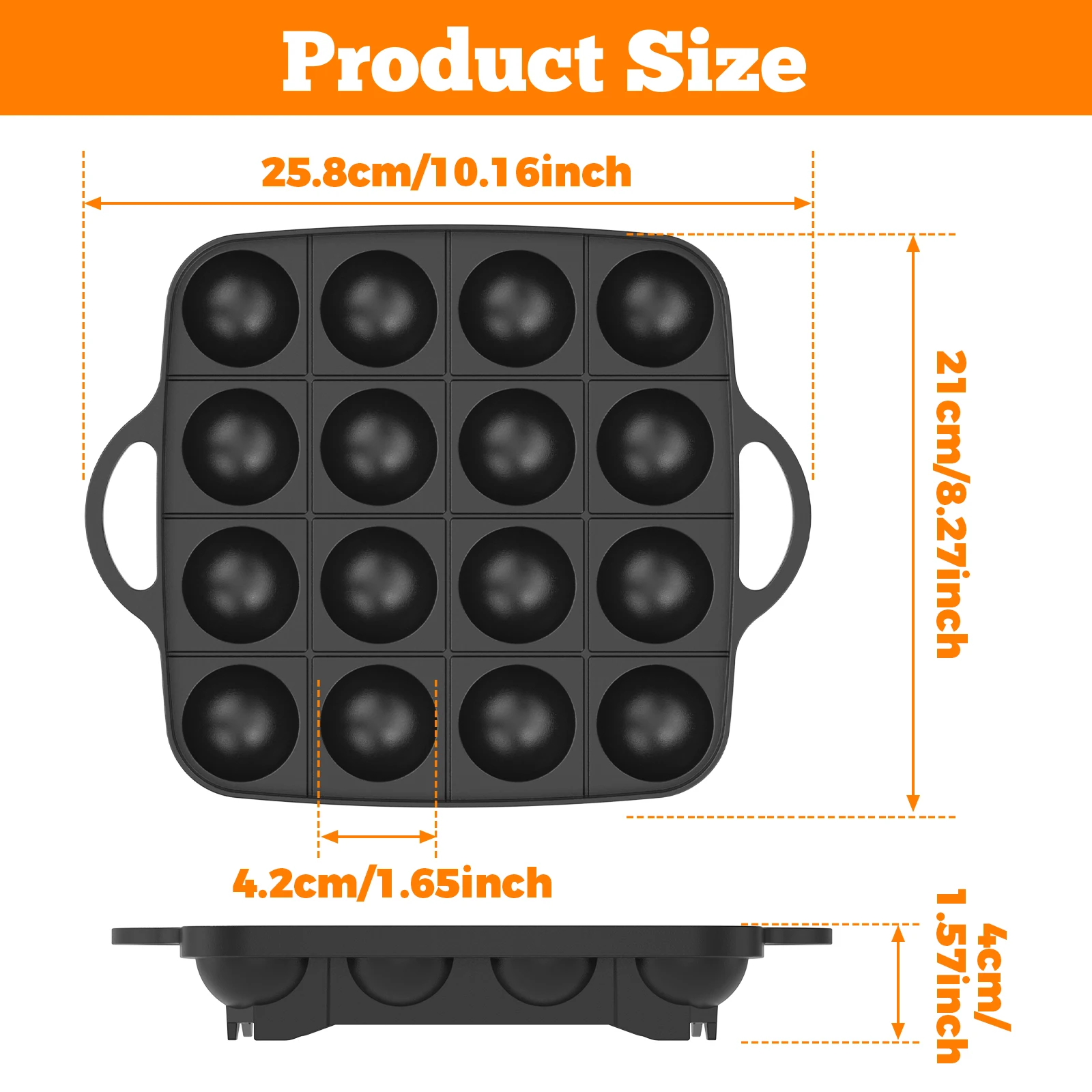 16 Holes Takoyaki Pan Cast Alu - Takoyaki Grill Plate review and price