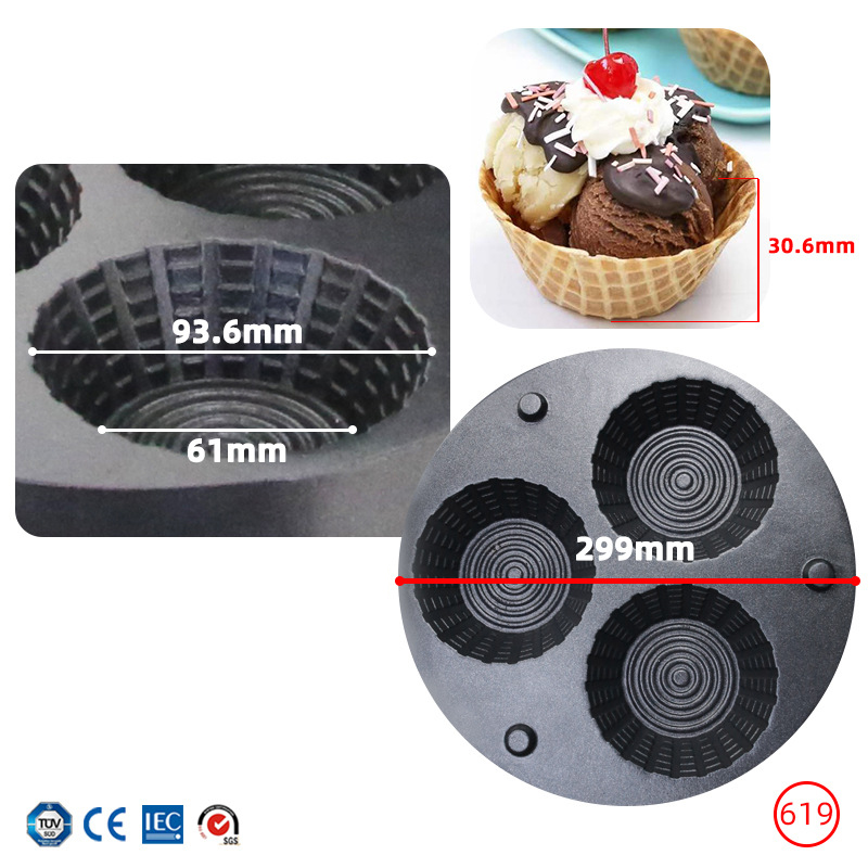 Commercial Triple-Hole Ice Cre - Waffle Cone Maker review and price