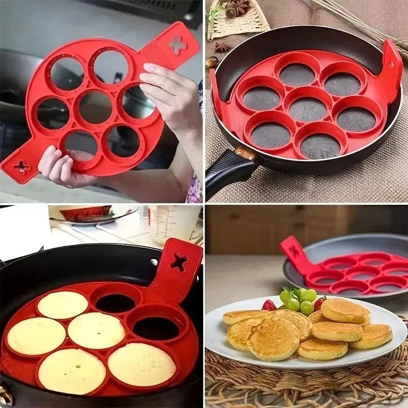Silicone 7-hole Circular Fryin - Egg Waffle Pan review and price