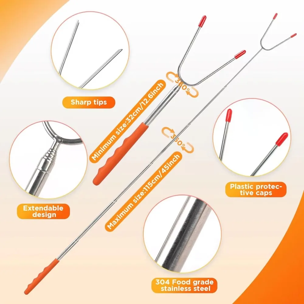 5/6/10pcs Telescopic BBQ Forks - Hot Dog Press review and price
